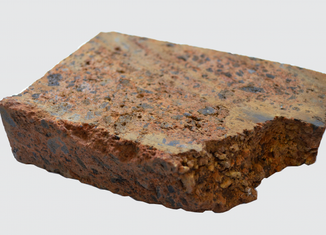 Toba de piroclastos basálticos alterados. Roca efusiva. Frontera, El Hierro. 