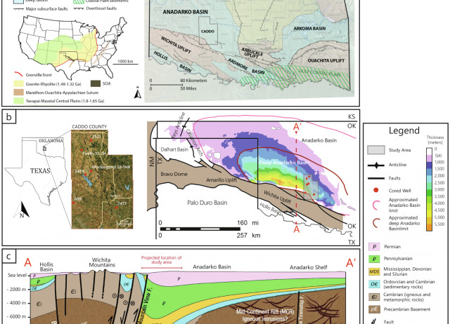 K-Ar geochronology and trace-element geochemistry of 2M1 illite from upper Paleozoic shale of SW Laurentia – Insights into sediment origin and drainage pathways in the Anadarko Basin, USA