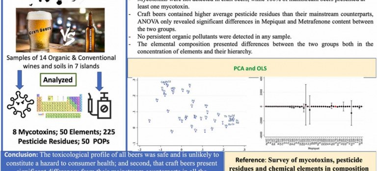 Comparative analysis of mycotoxin, pesticide, and elemental content of Canarian craft and Spanish mainstream beers